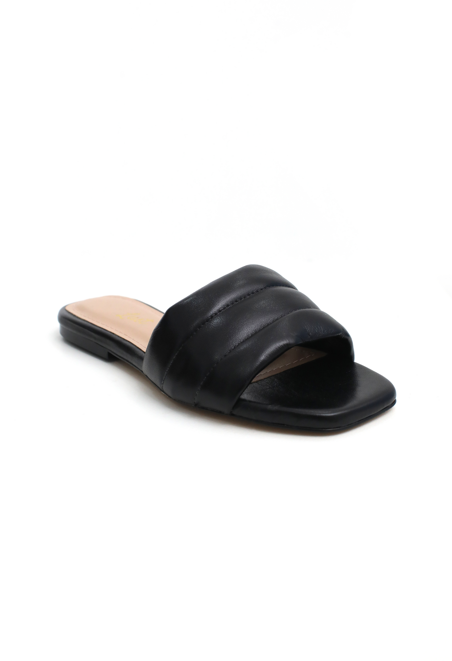 rasteira lauren couro preto