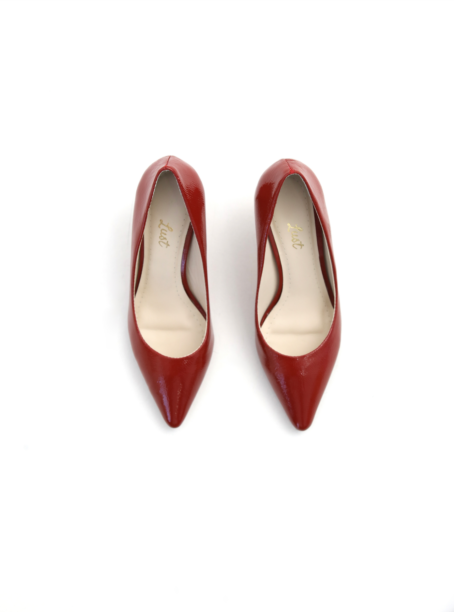 scarpin antonella salto médio verniz vermelho