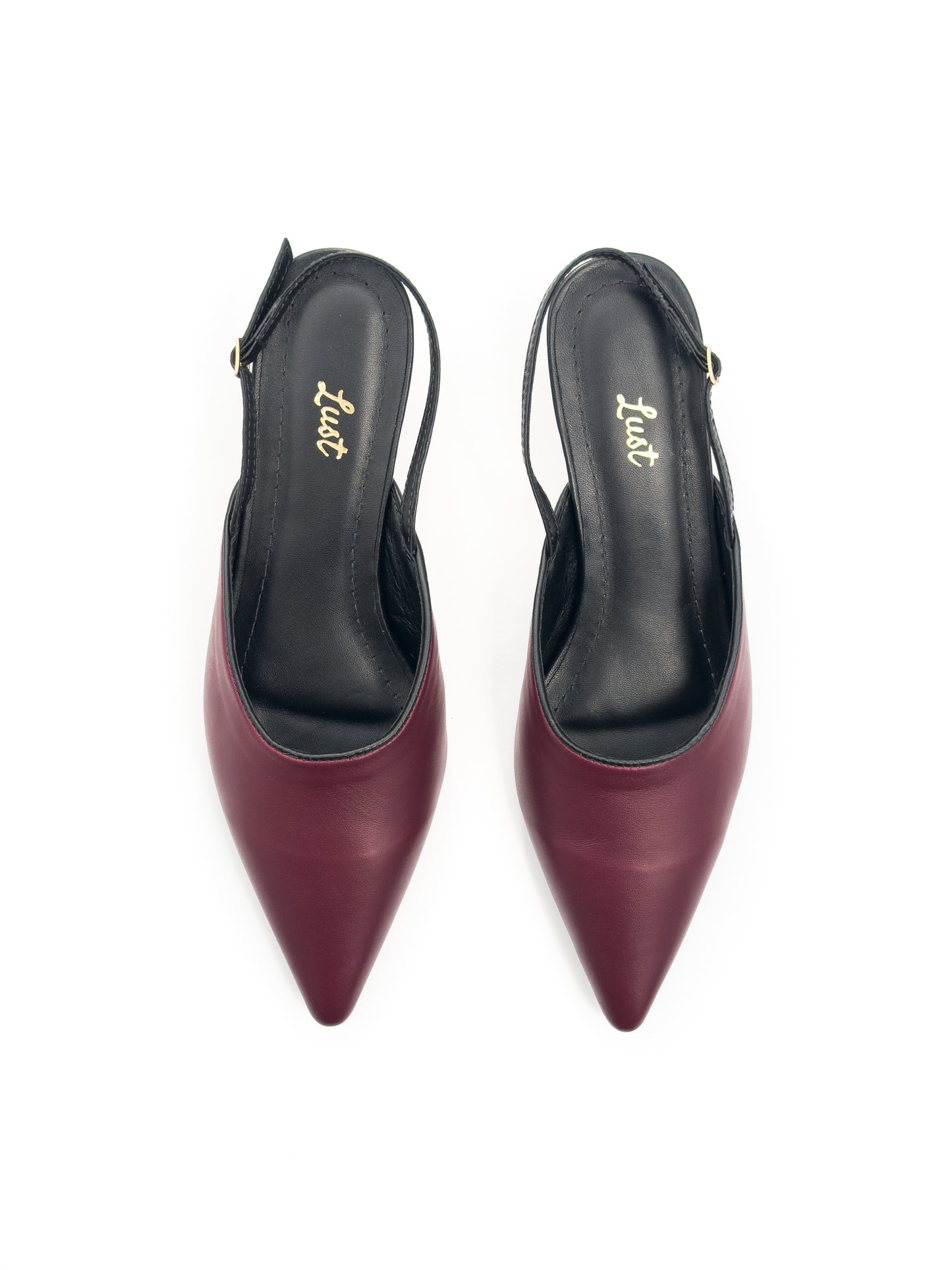 scarpin slingback mila couro vinho