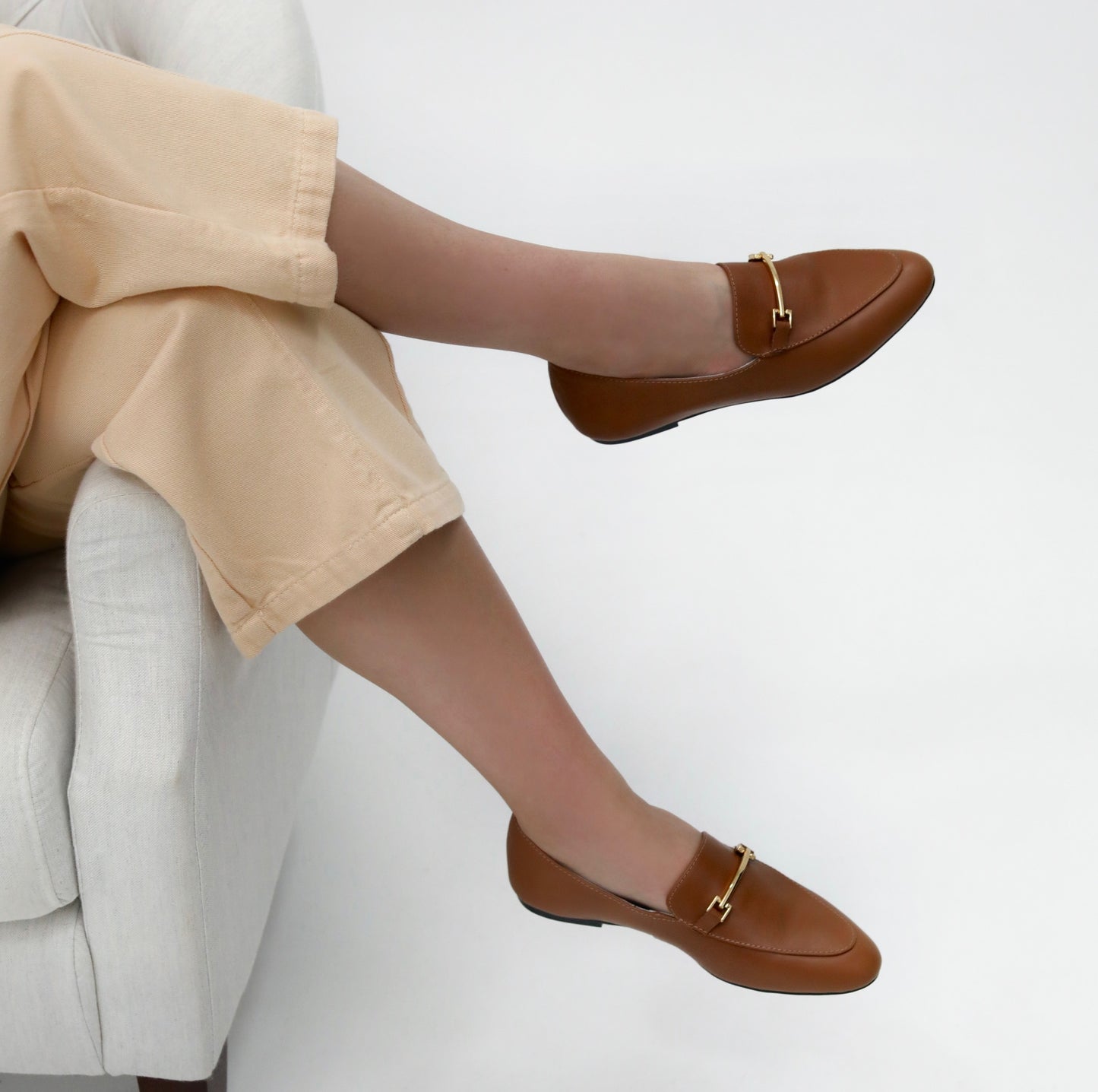 mocassim sophie couro caramelo