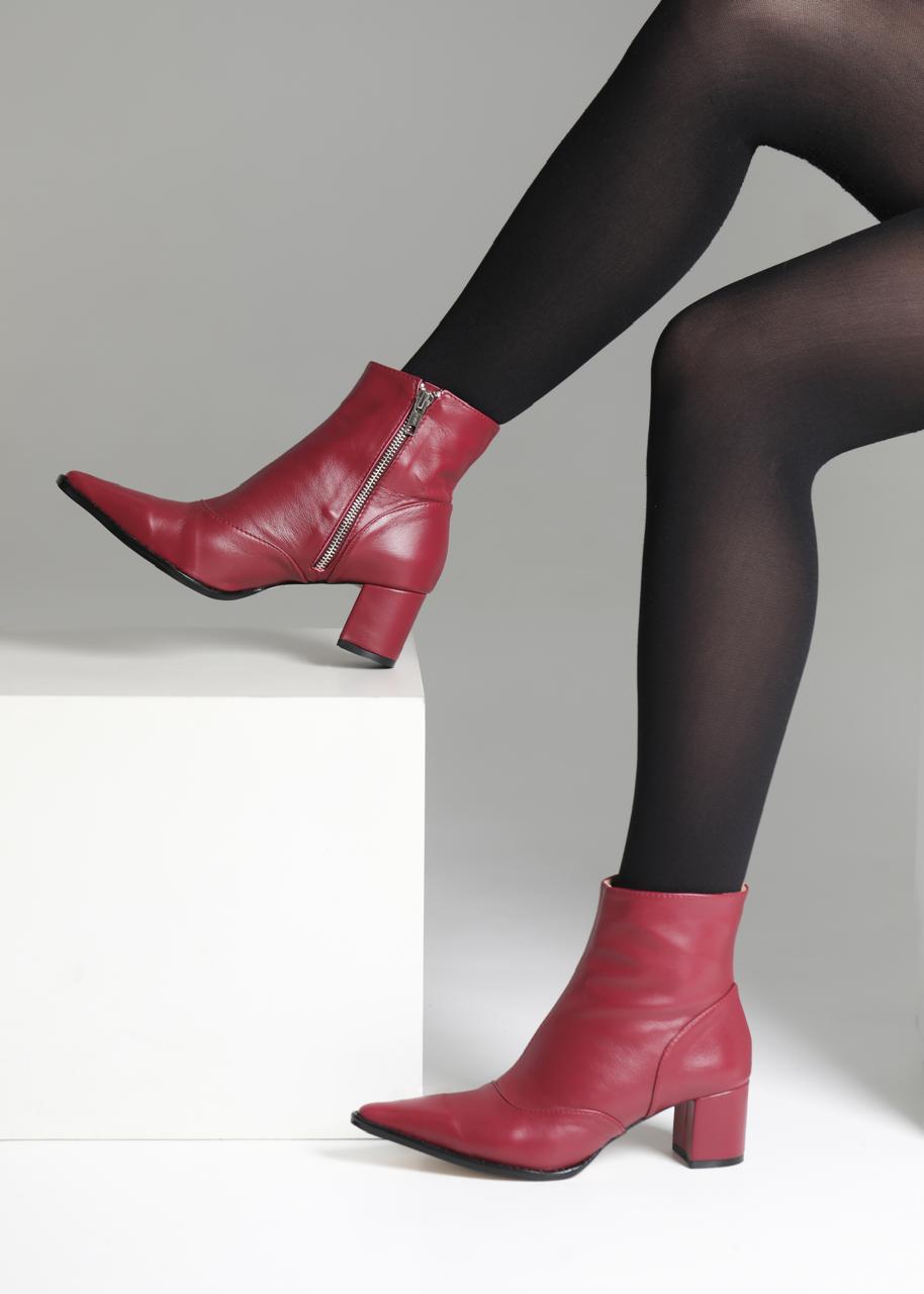 bota esther couro cherry