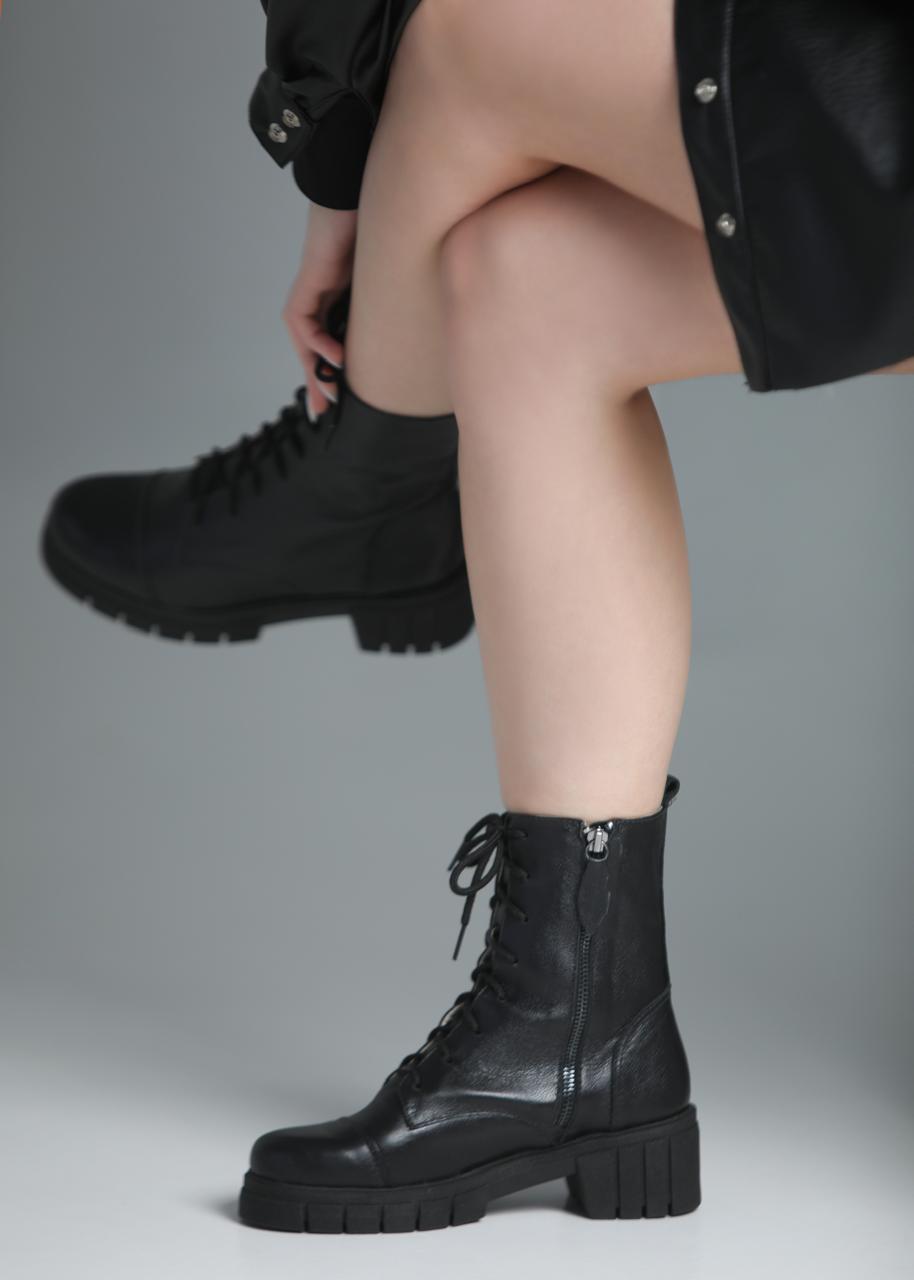 bota coturno heloisa couro preto