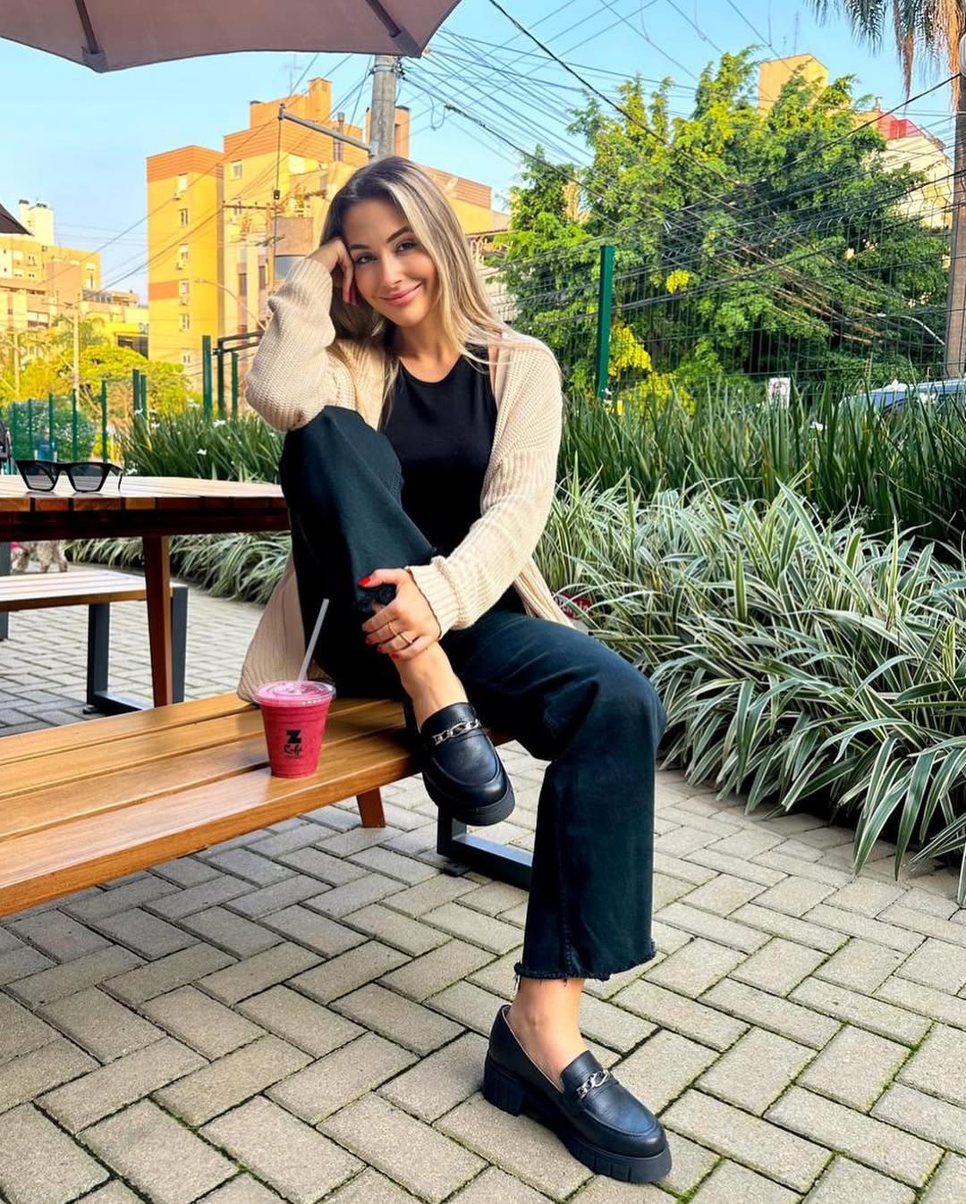loafer tratorado lara couro preto