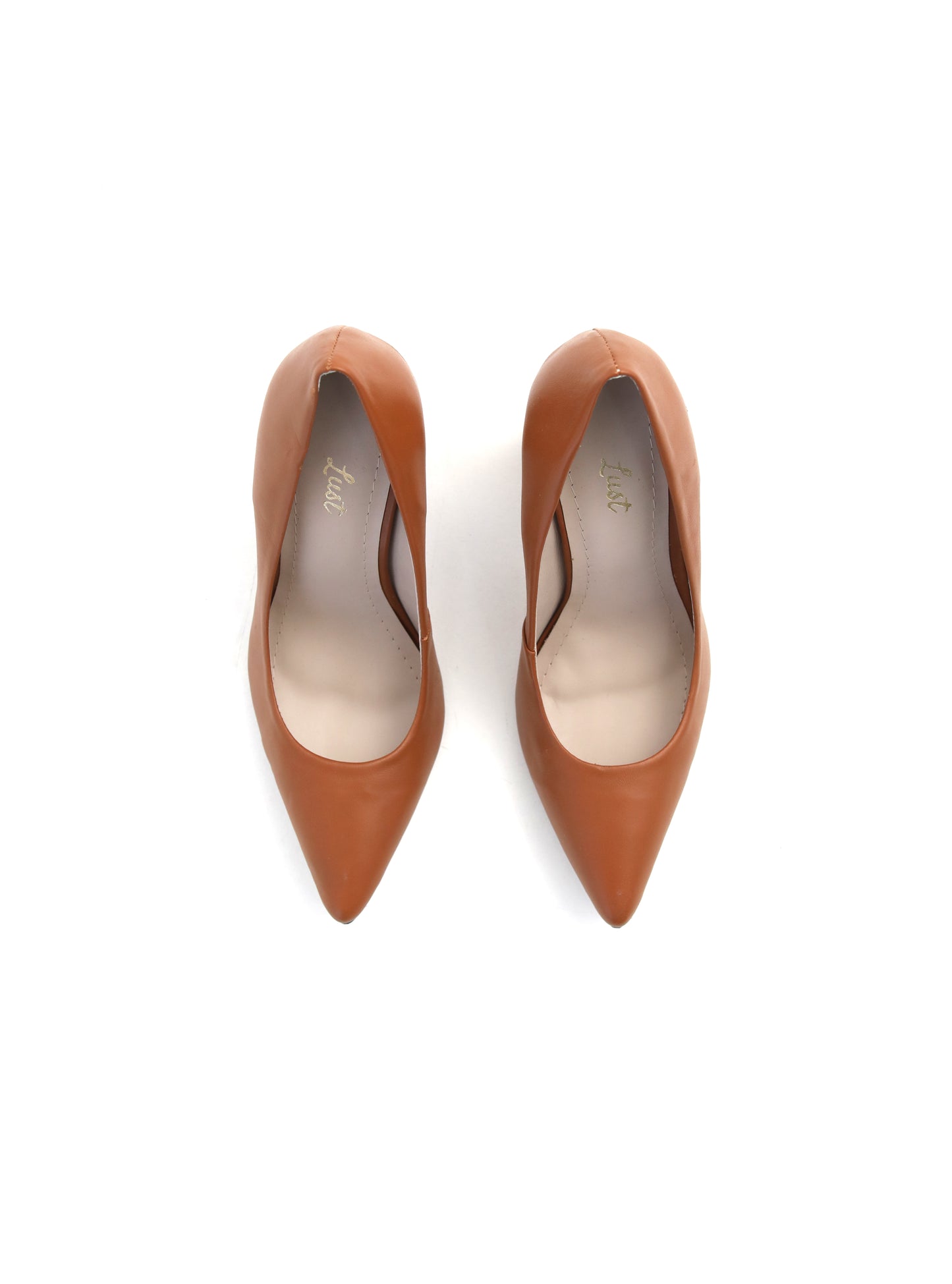 scarpin antonella salto alto couro caramelo