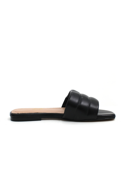 Rasteira Lauren Couro Preto
