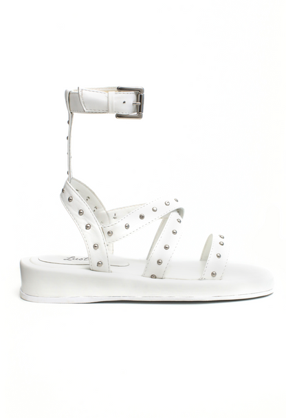 Papete Tachas Couro Branco