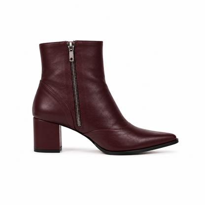Bota Esther couro bordô