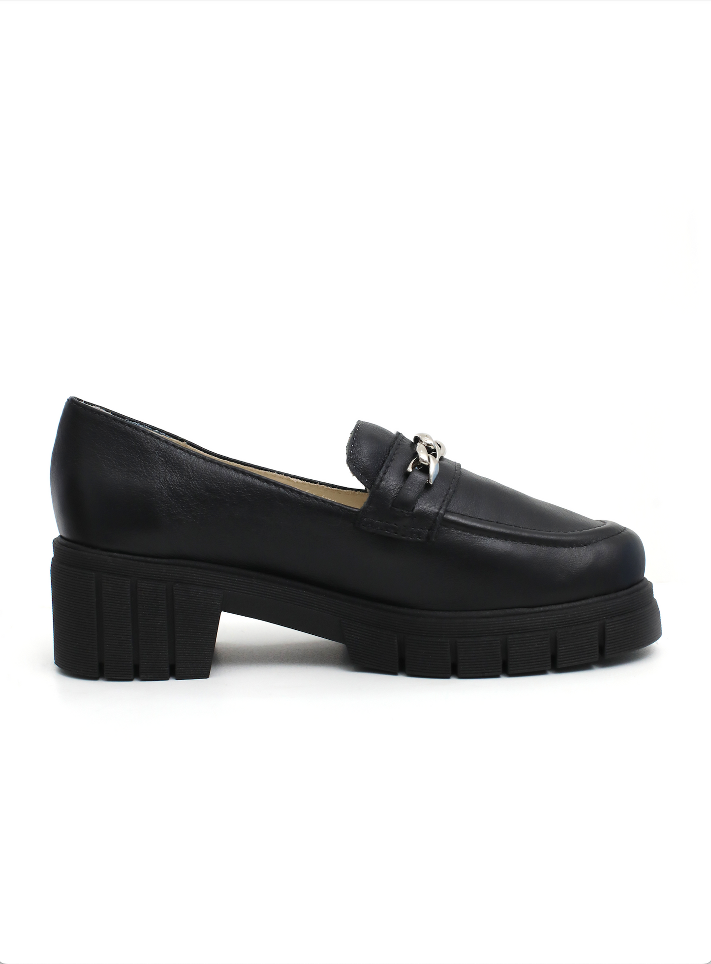 loafer tratorado lara couro preto