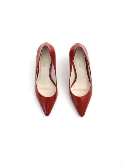Scarpin Antonella Salto Médio Verniz Vermelho