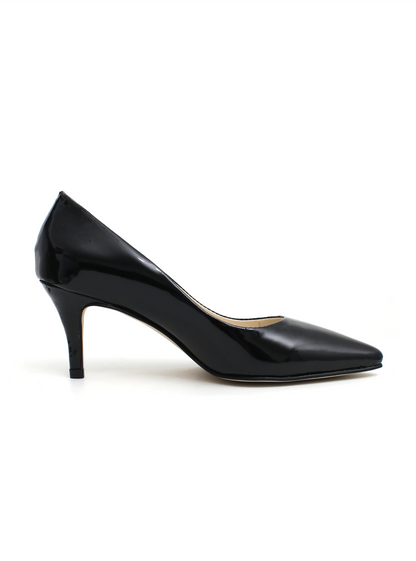 Scarpin Antonella Salto Médio Verniz Preto