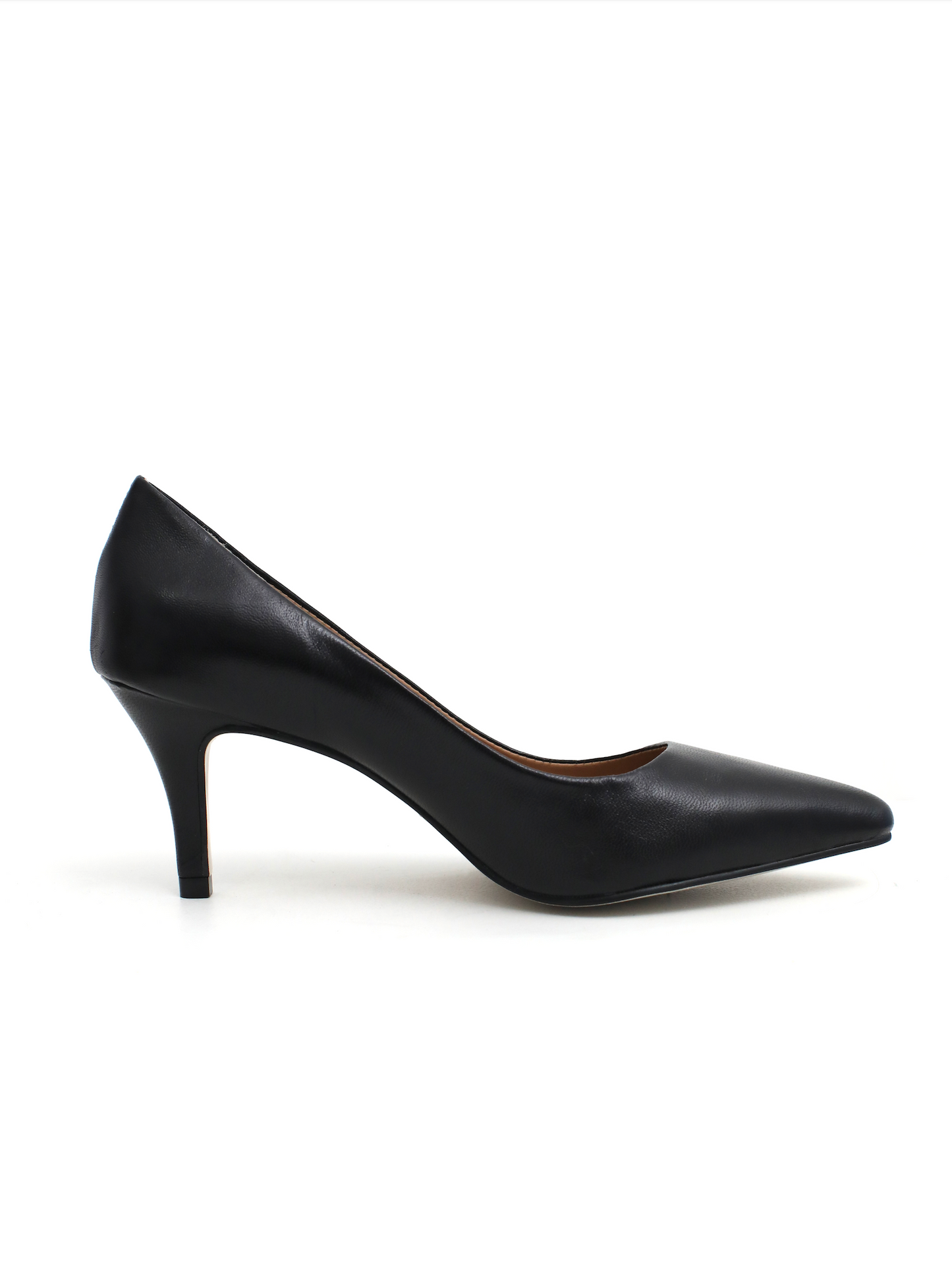 scarpin antonella salto médio couro preto