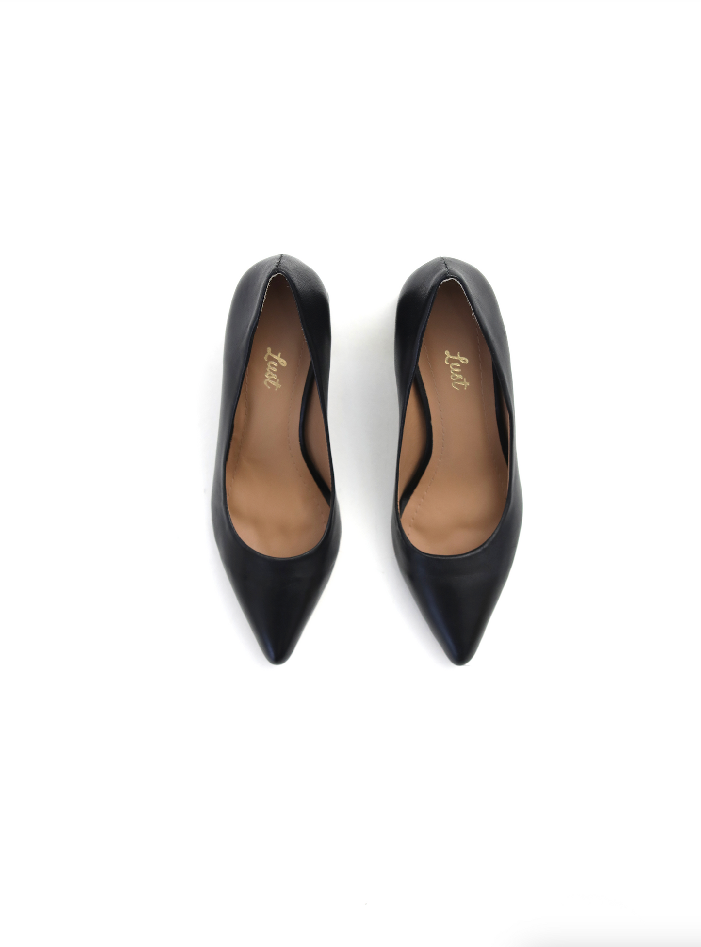 scarpin antonella salto médio couro preto