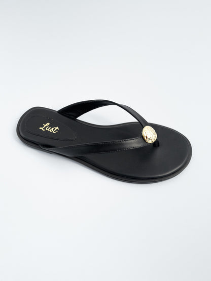 Rasteira Mel Couro Preto