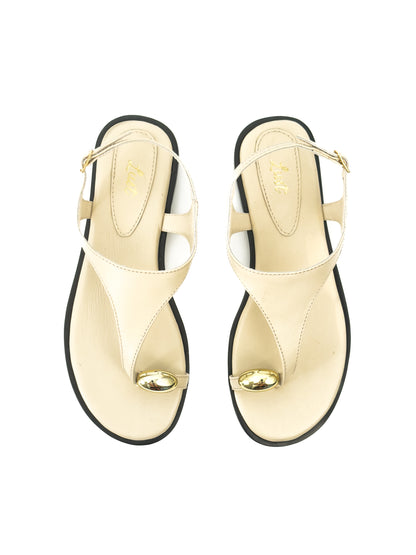 Rasteira Dara Couro Bege