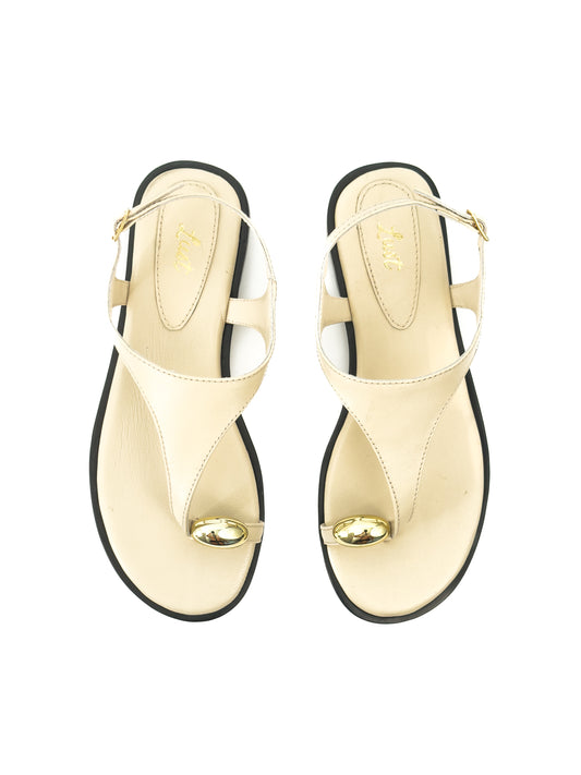 Rasteira Dara Couro Bege