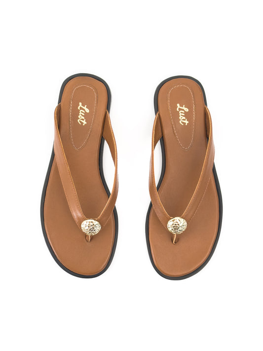 Rasteira Mel Couro Caramelo