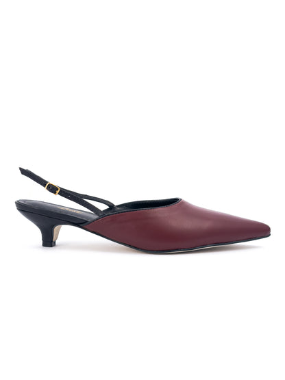 Scarpin Slingback Mila Couro Vinho