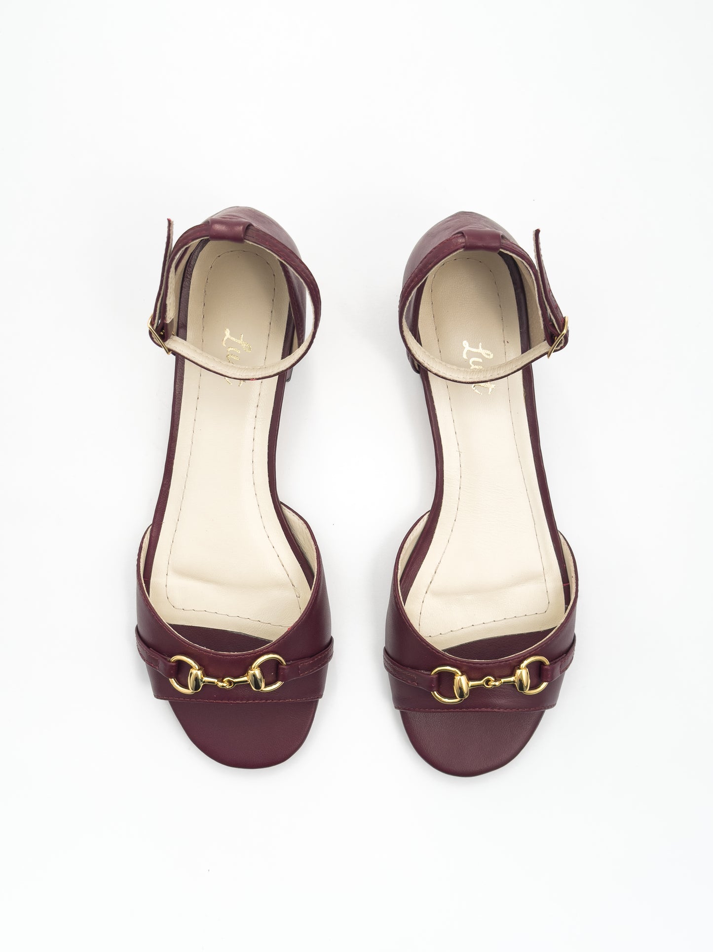 sandália elise couro vinho