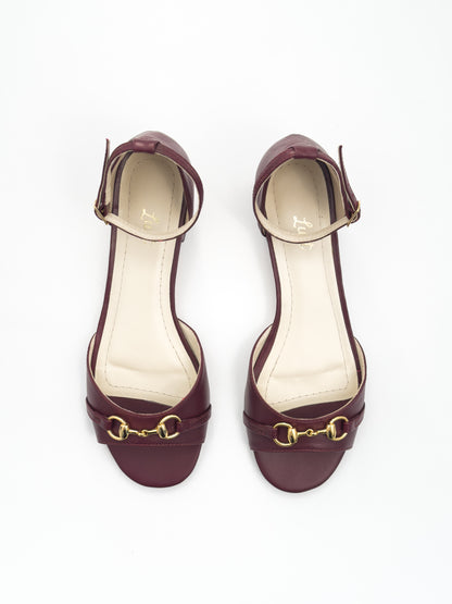Sandália Elise Couro Vinho
