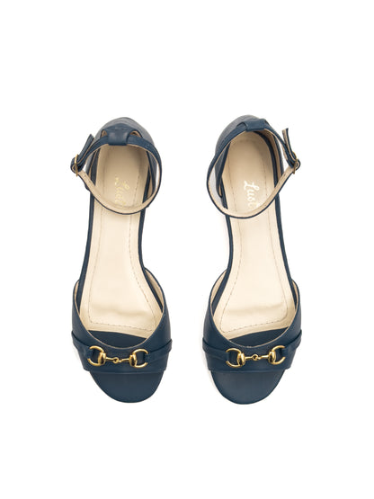 Sandália Elise Couro Marinho