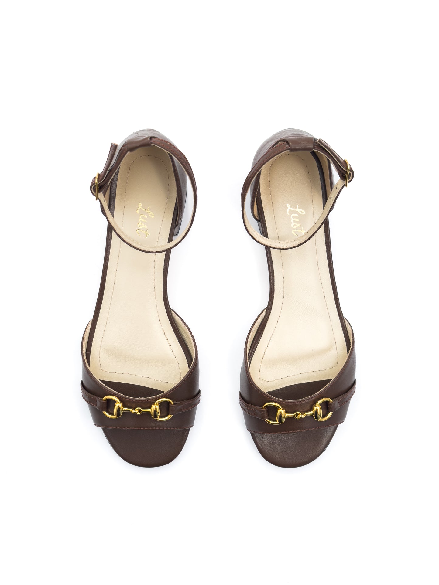 sandália elise couro café