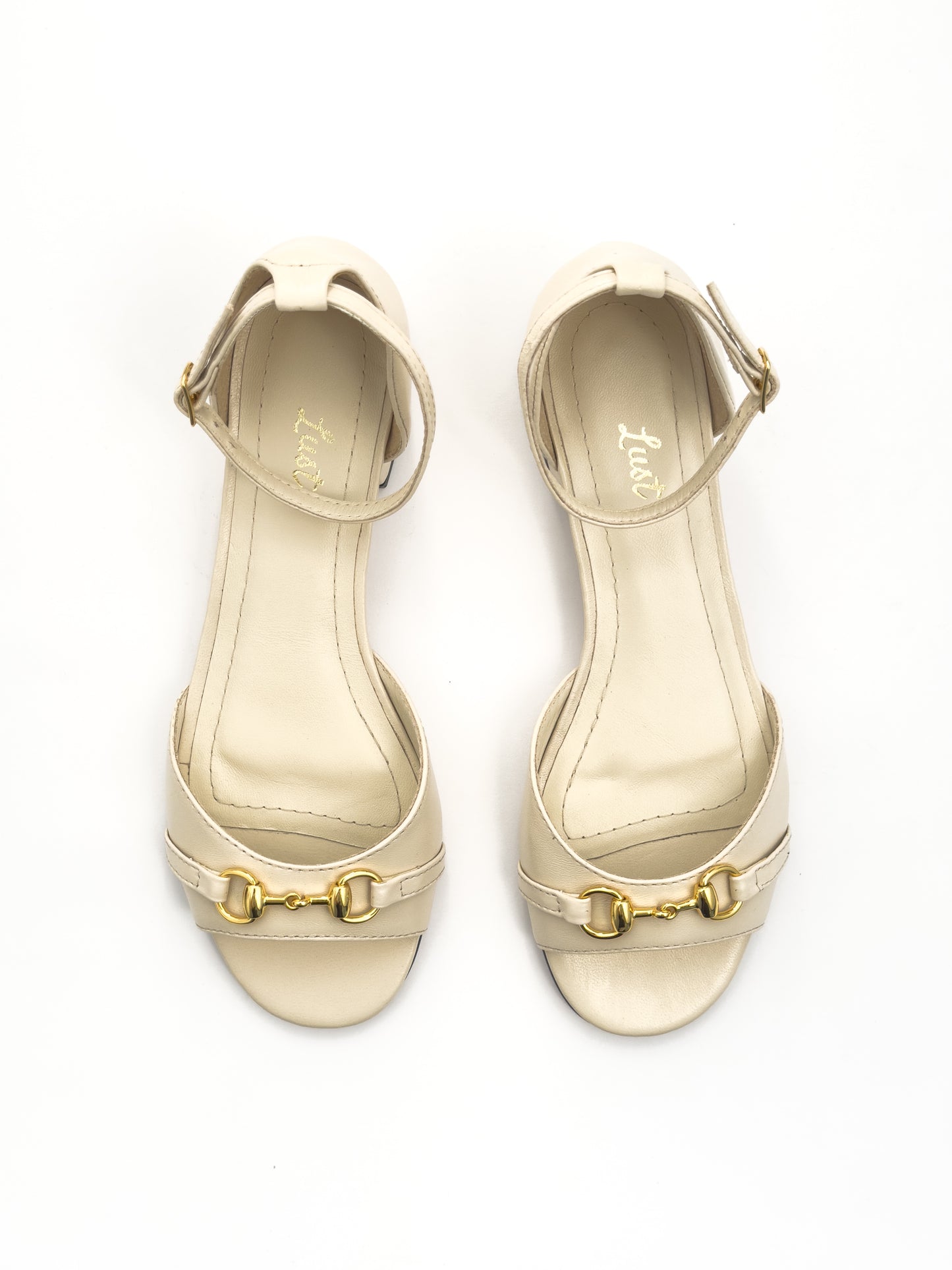 sandália elise couro bege