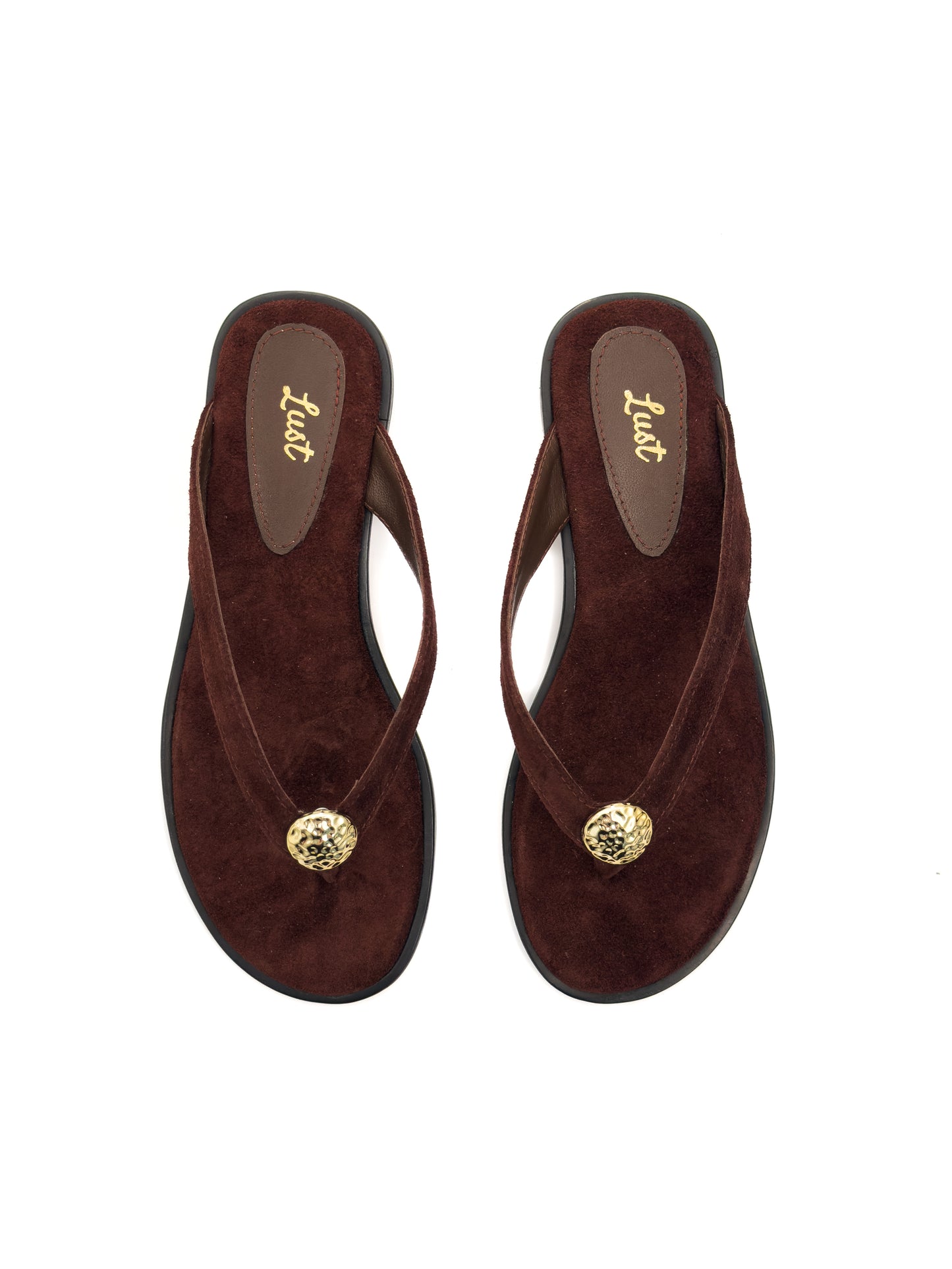 rasteira mel camurça chocolate