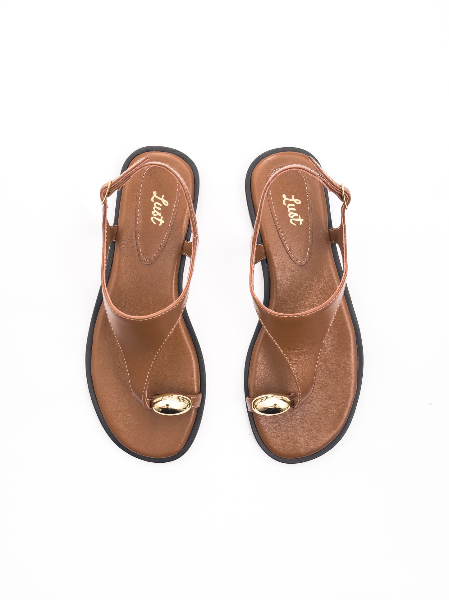 rasteira dara couro caramelo