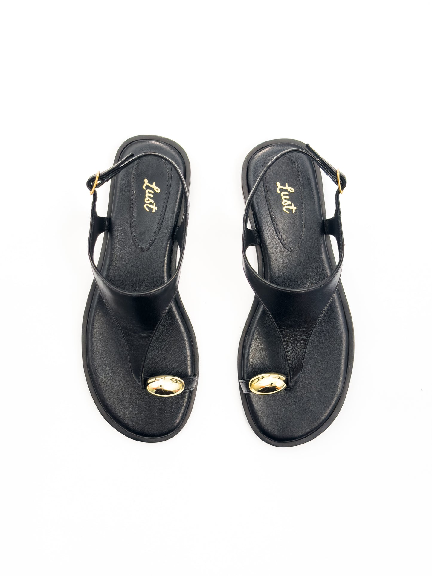 rasteira dara couro preto