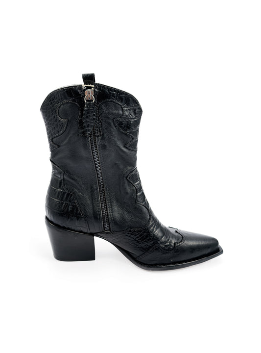 Bota Western couro preto