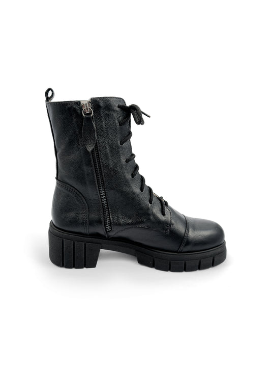 Bota Coturno Heloisa couro preto