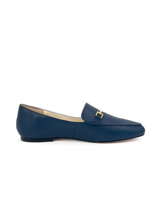 Mocassim Sophie Couro Azul Marinho