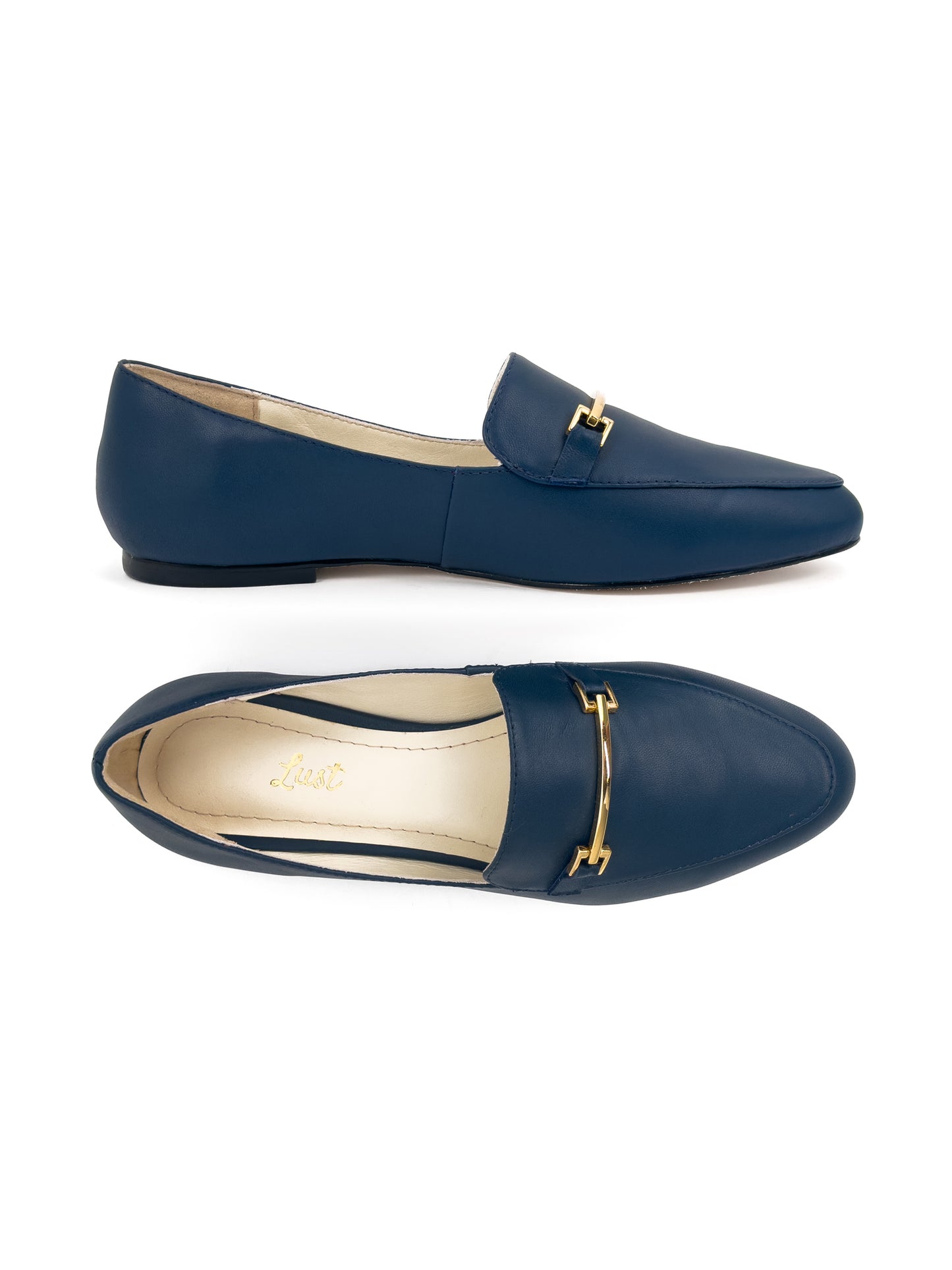 mocassim sophie couro azul marinho