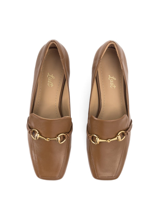 Mocassim Camille Couro Caramelo
