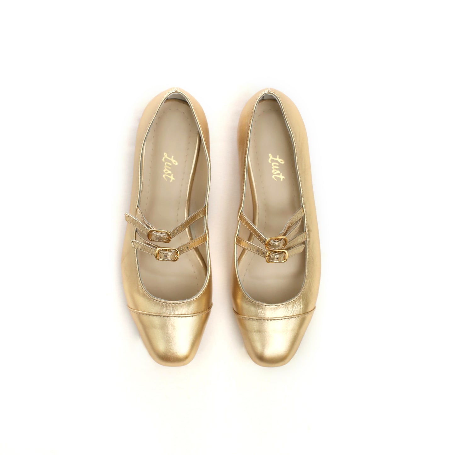 sapatilha bailarina couro dourado