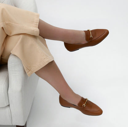Mocassim Sophie Couro Caramelo