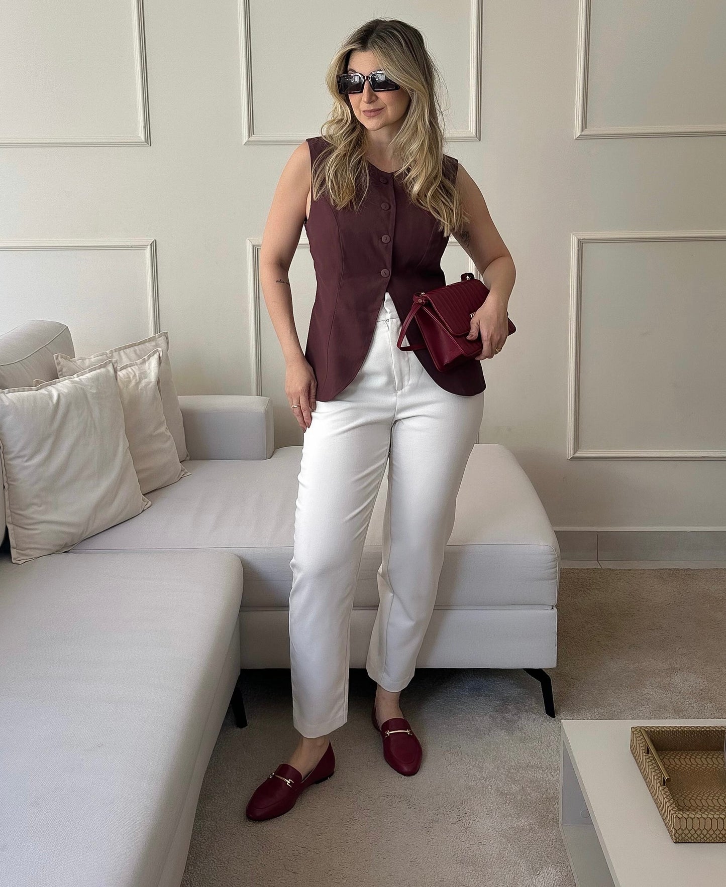 mocassim sophie couro vinho