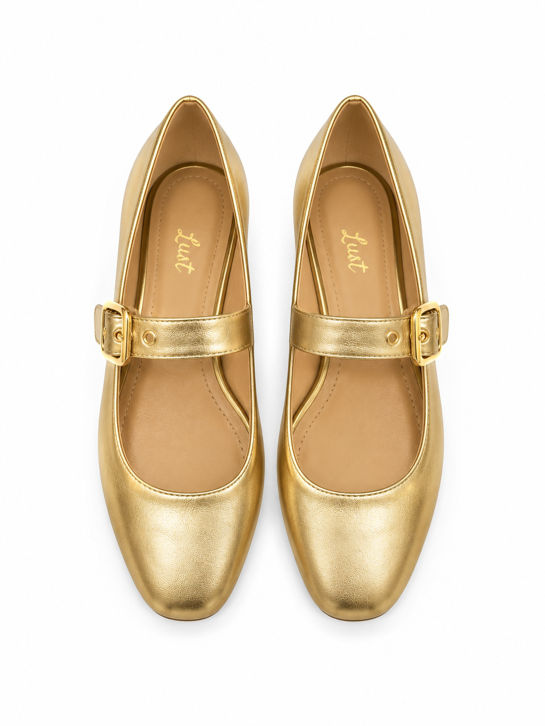 sapatilha mary jane couro dourado
