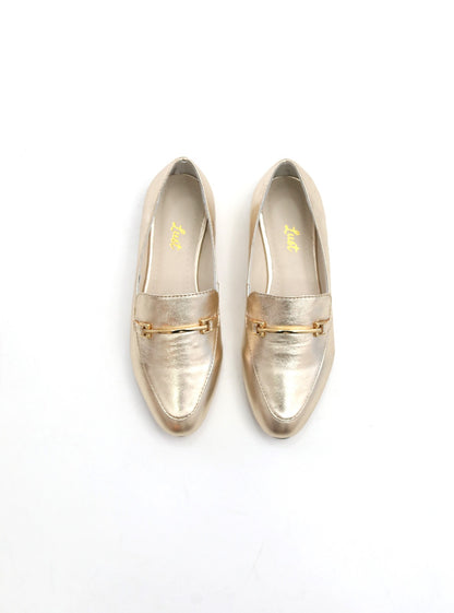 Mocassim Sophie Couro Dourado