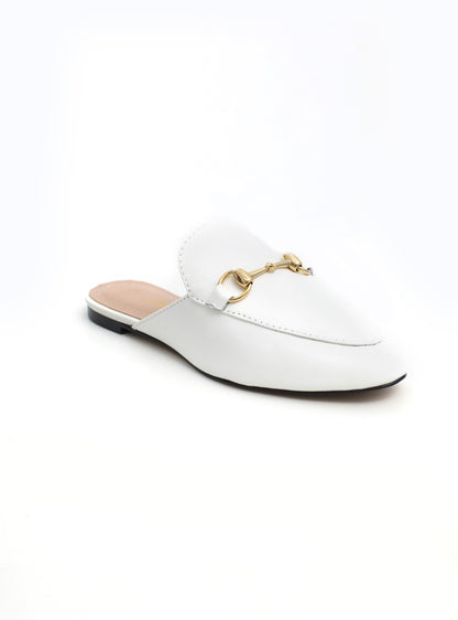 Mule Sarah Couro Branco
