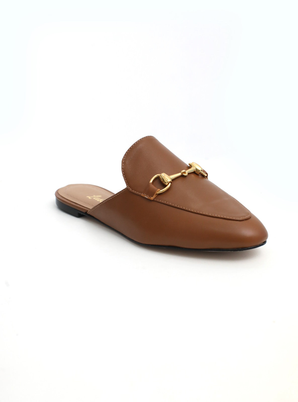 mule sarah couro caramelo