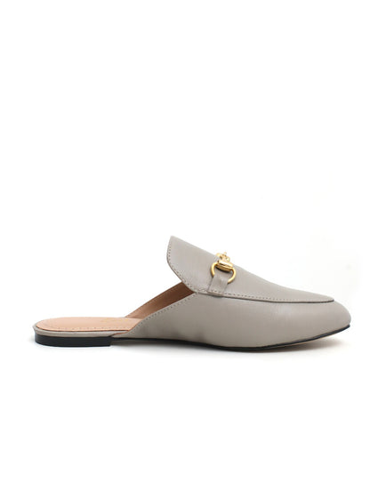 Mule Sarah Couro Cinza