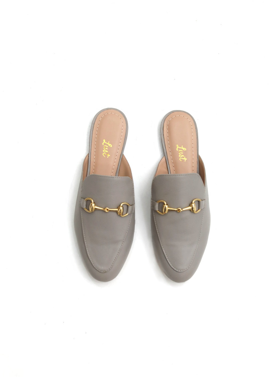 mule sarah couro cinza