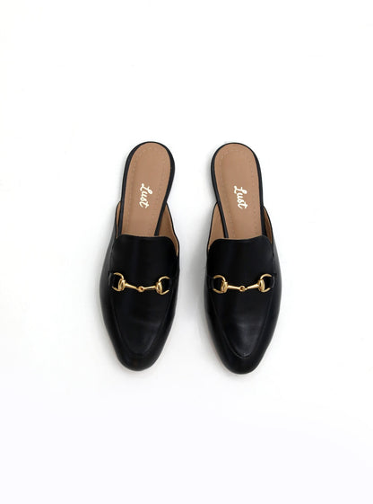 Mule Sarah Couro Preto