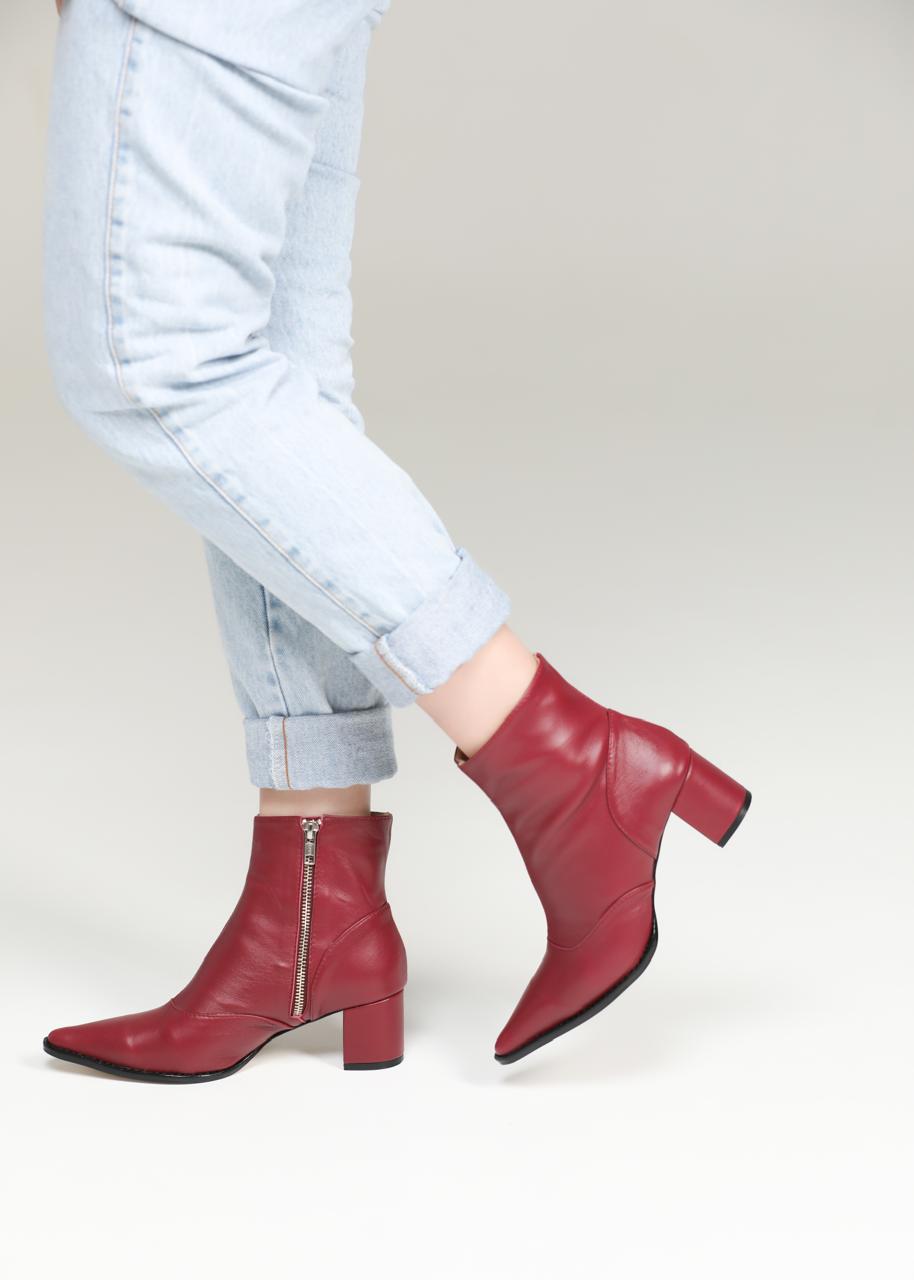 bota esther couro cherry