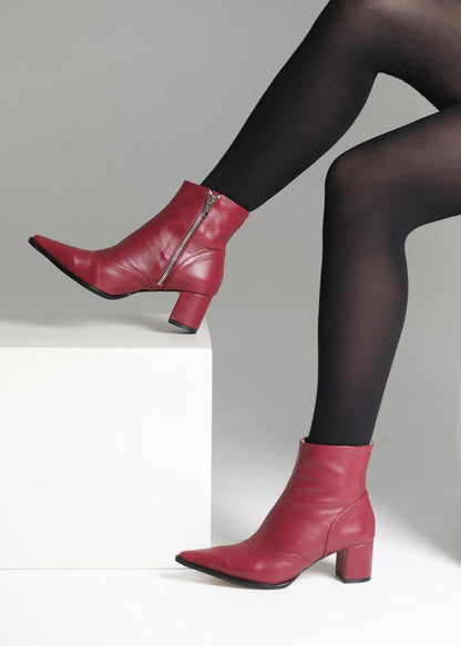 Bota Esther couro cherry