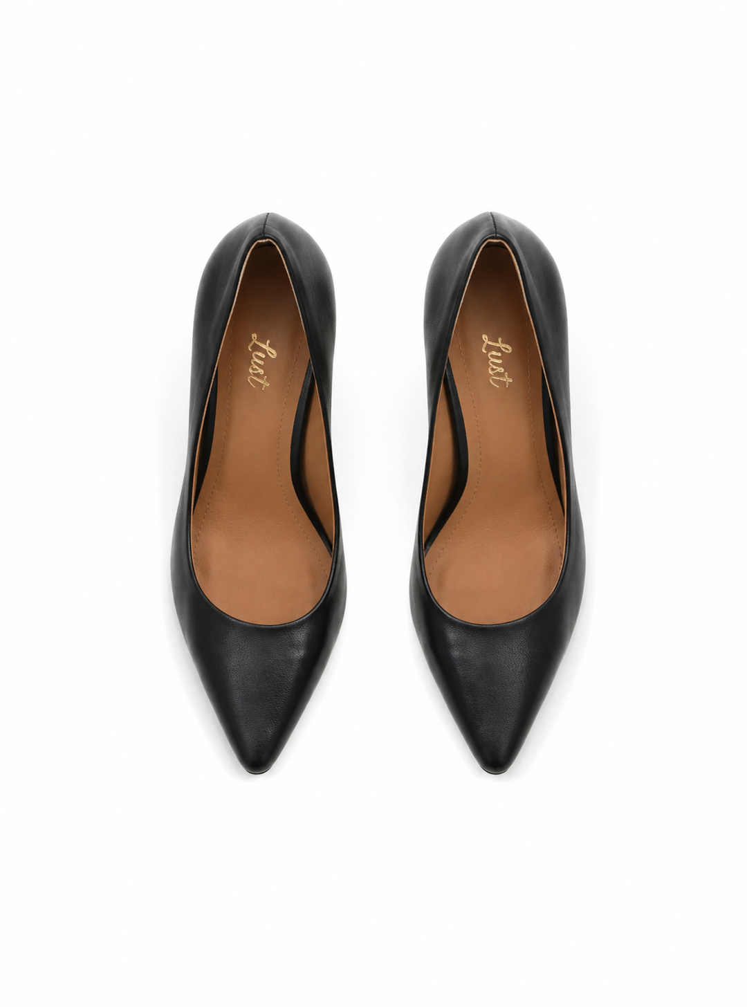 scarpin antonella salto médio couro preto