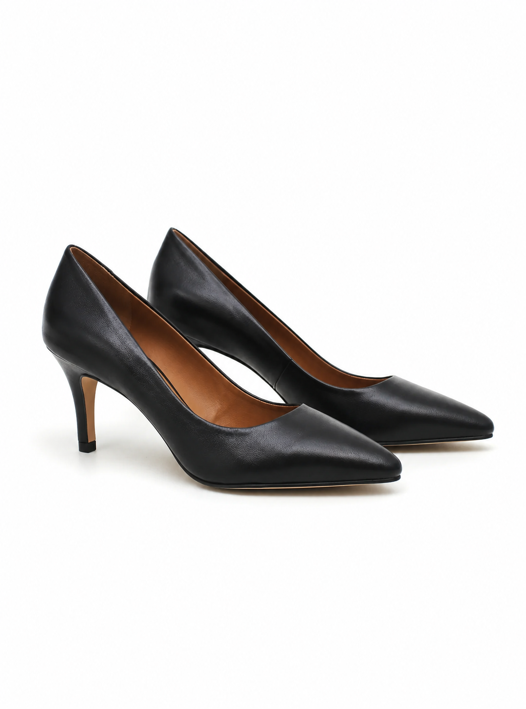 scarpin antonella salto médio couro preto