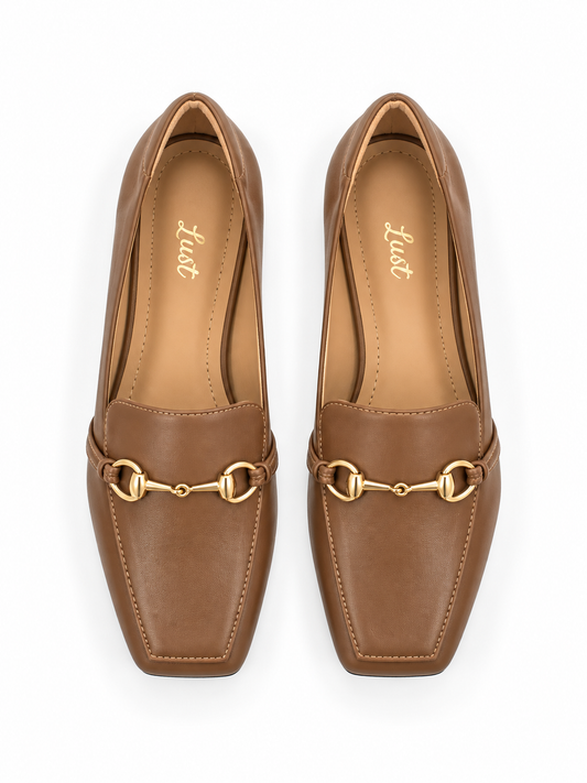 Mocassim Camille Couro Caramelo
