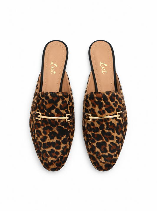 Mule Sarah Couro Animal Print